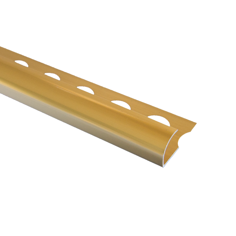 PREMTOOL Contract Metal Round Edge Bright Gold Tile Trim 2.5m Length
